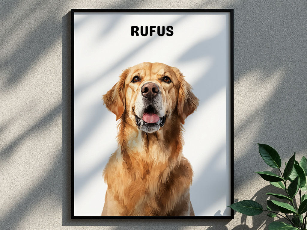 PERSONALIZED FRAMED PET PORTRAIT - HANDCRAFTED