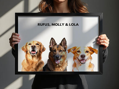 PERSONALIZED FRAMED PET PORTRAIT - HANDCRAFTED